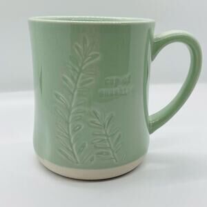 Green Coffee Mug Leaf Design 14 fl oz. "Cup Of Sunshine" - NEW